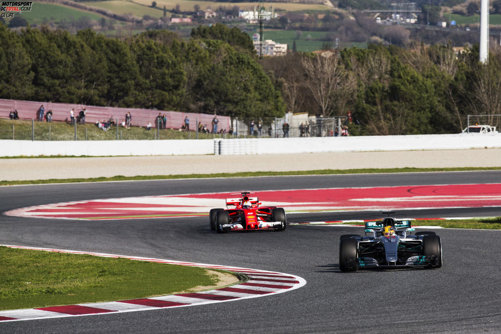 Lewis Hamilton (Mercedes) und Sebastian Vettel (Ferrari) 