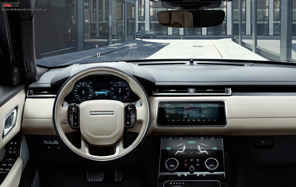 Innenraum und Cockpit des Range Rover Velar 2017