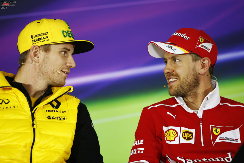 Nico Hülkenberg (Renault) und Sebastian Vettel (Ferrari) 