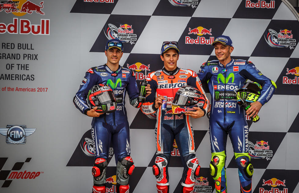 Maverick Vinales, Marc Marquez und Valentino Rossi 