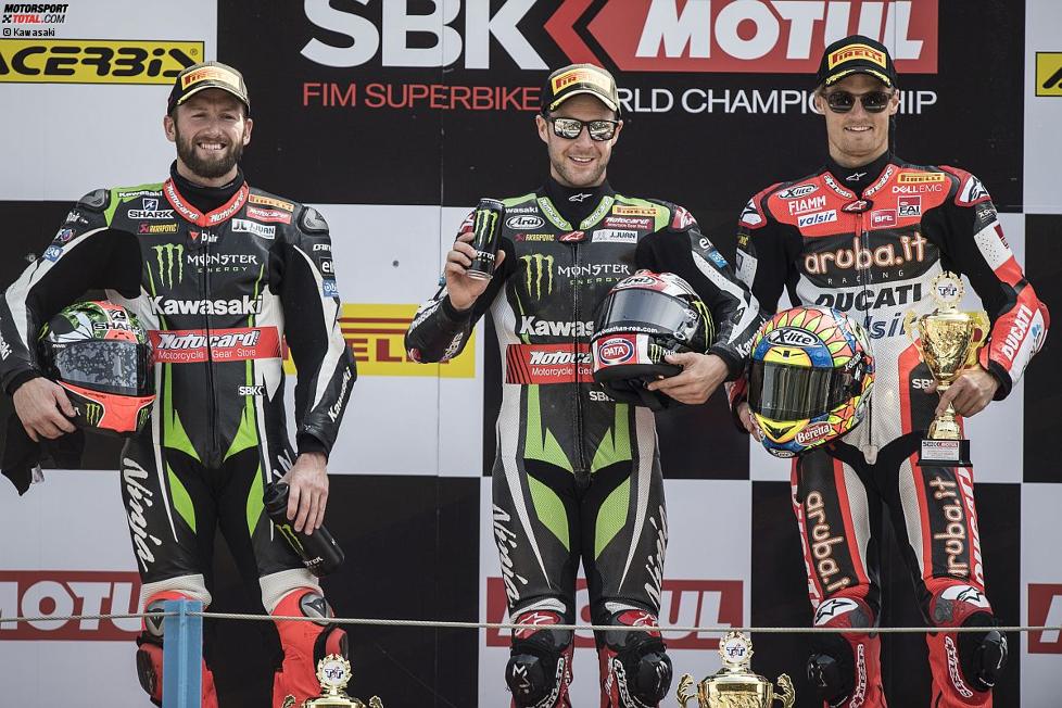 Tom Sykes, Jonathan Rea und Chaz Davies 