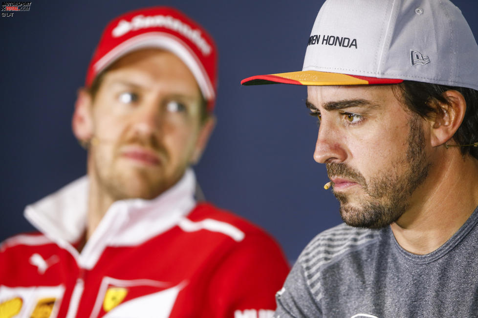 Sebastian Vettel (Ferrari) und Fernando Alonso (McLaren) 