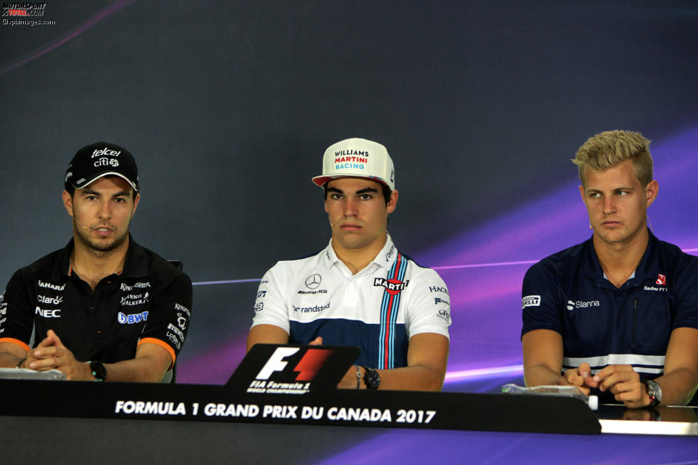 Sergio Perez (Force India), Lance Stroll (Williams) und Marcus Ericsson (Sauber) 