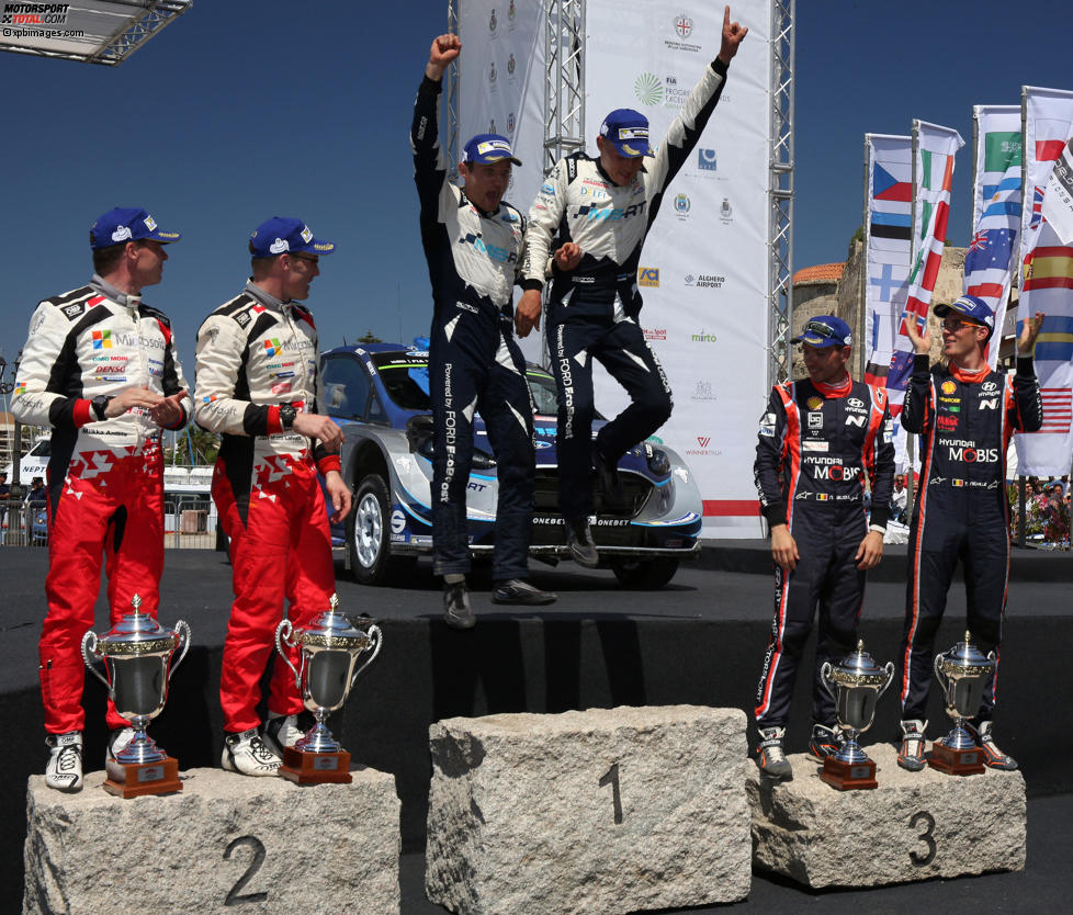 Ott Tanak (M-Sport), Jari-Matti Latvala (Toyota), Thierry Neuville (Hyundai)