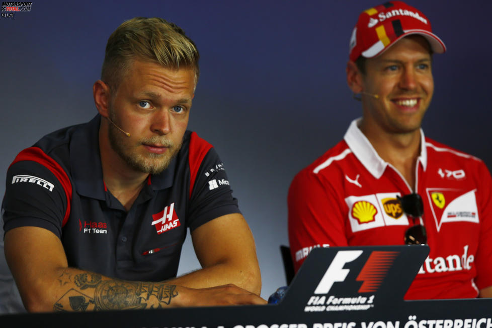 Kevin Magnussen (Haas) und Sebastian Vettel (Ferrari) 