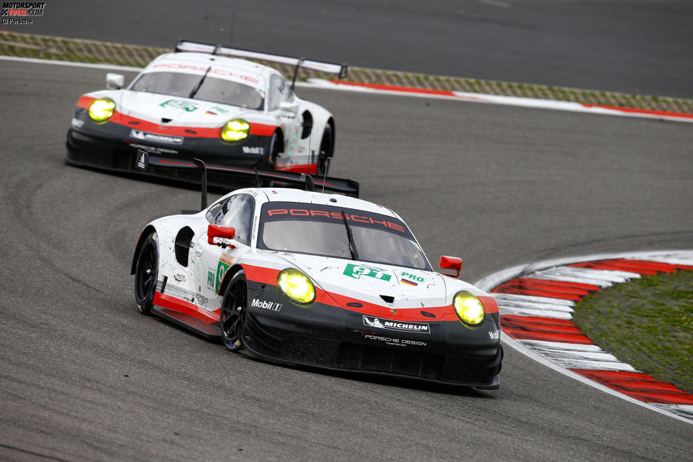 Frederic Makowiecki (Porsche), Michael Christensen (Porsche) und Kevin Estre (Porsche) 