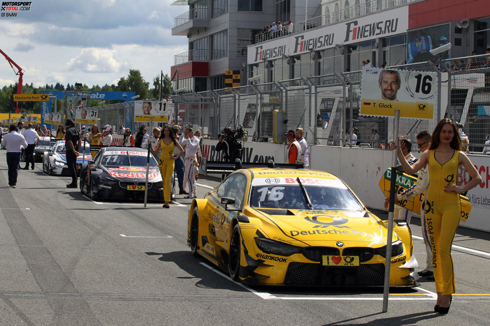 Timo Glock (RMG-BMW), Marco Wittmann (RMG-BMW) und Tom Blomqvist (RBM-BMW) 