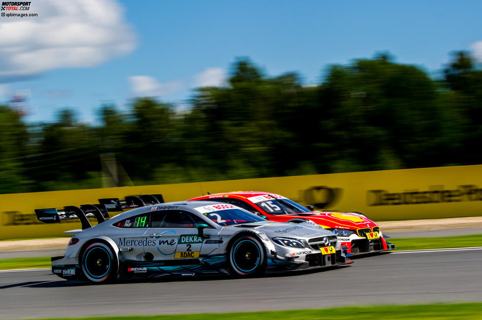 Gary Paffett (HWA-Mercedes) und Augusto Farfus (RMG-BMW) 