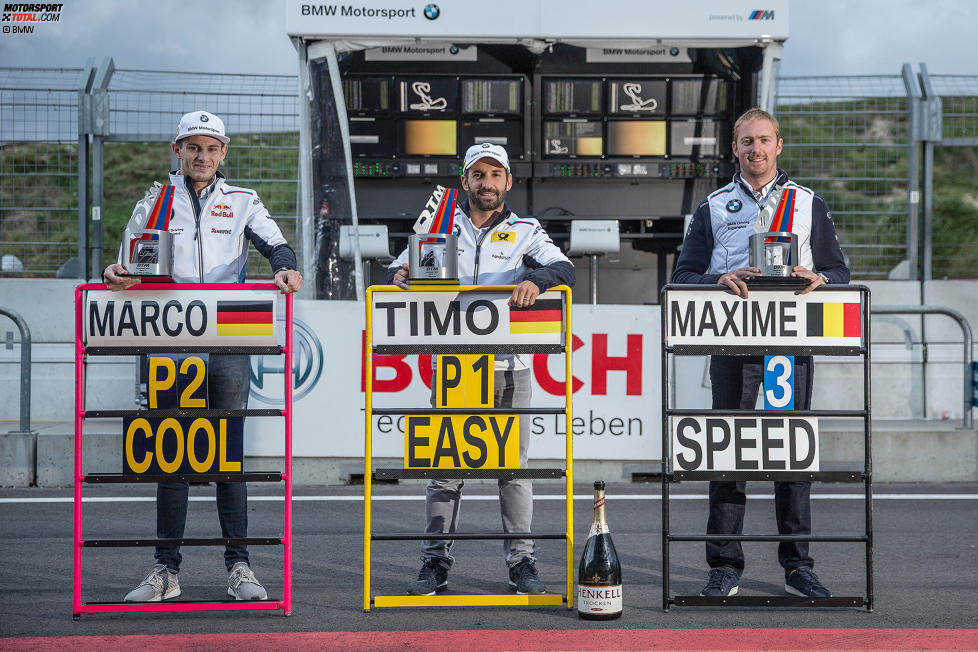 Marco Wittmann (RMG-BMW), Timo Glock (RMG-BMW) und Maxime Martin (RBM-BMW) 
