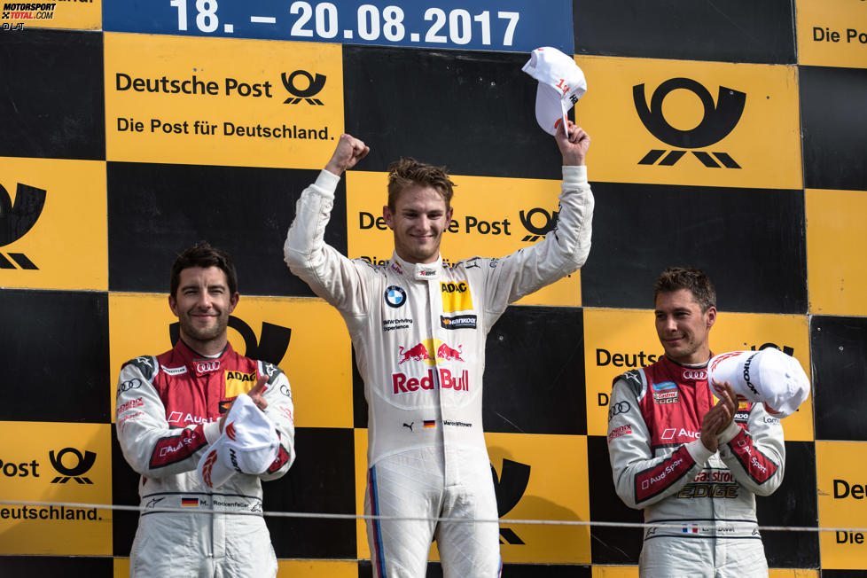 Mike Rockenfeller (Phoenix-Audi), Marco Wittmann (RMG-BMW) und Loic Duval (Phoenix-Audi) 