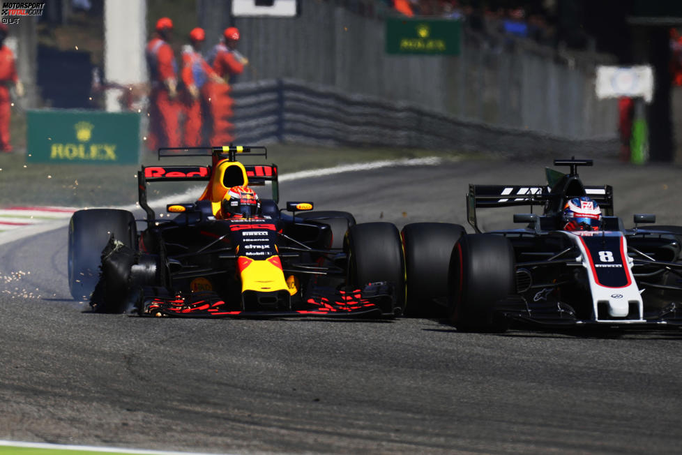 Max Verstappen (Red Bull) und Romain Grosjean (Haas) 