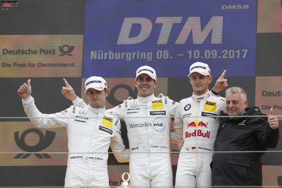 Robert Wickens (HWA-Mercedes), Paul di Resta (HWA-Mercedes 2) und Marco Wittmann (RMG-BMW) 