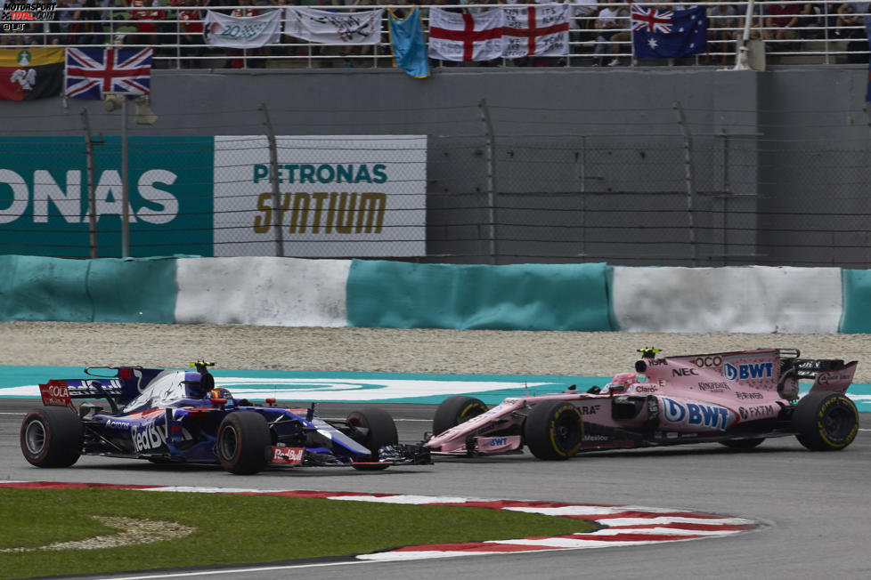 Esteban Ocon (Force India) und Carlos Sainz (Toro Rosso) 