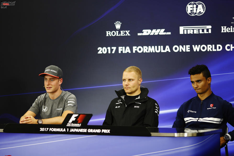 Stoffel Vandoorne (McLaren), Valtteri Bottas (Mercedes) und Pascal Wehrlein (Sauber) 