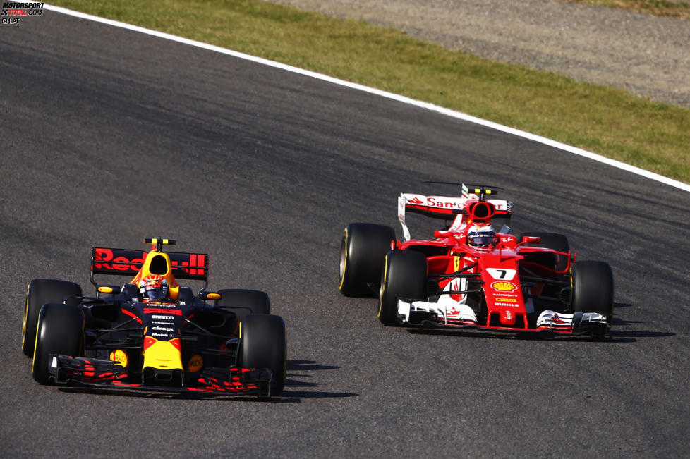 Max Verstappen (Red Bull) und Kimi Räikkönen (Ferrari) 