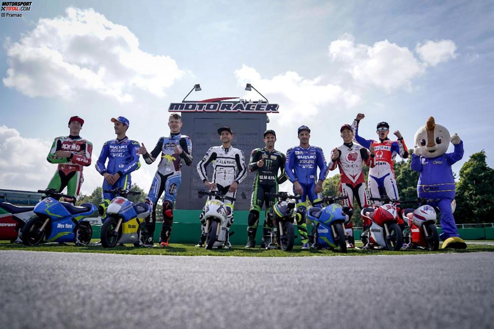 MotoGP-Fahrer beim Pocket-Bike-Rennen
