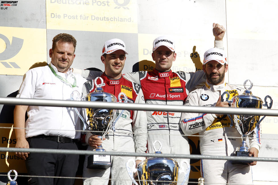 Jamie Green (Rosberg-Audi), Mike Rockenfeller (Phoenix-Audi) und Timo Glock (RMG-BMW) 