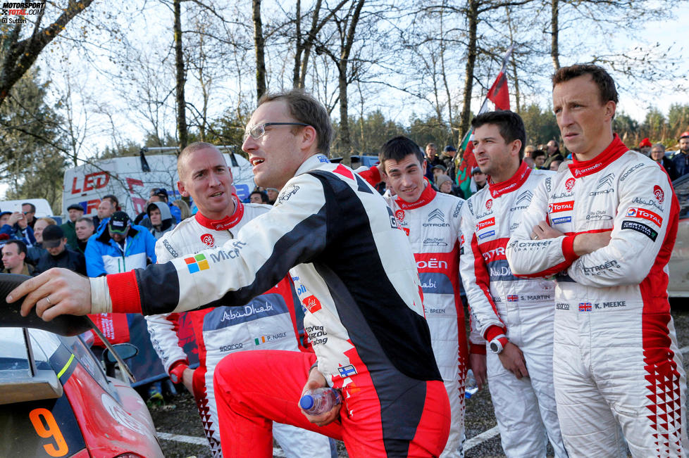 Jari-Matti Latvala (Toyota), Miikka Anttila, Craig Breen (Citroen), Kris Meeke (Citroen) und Paul Nagle 