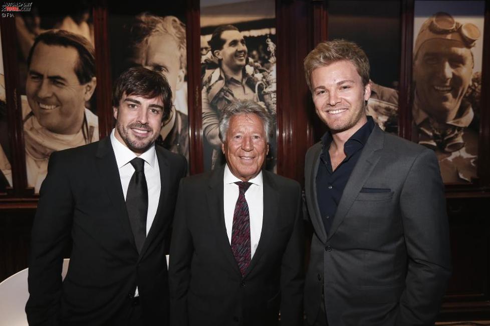 Fernando Alonso, Mario Andretti und Nico Rosberg