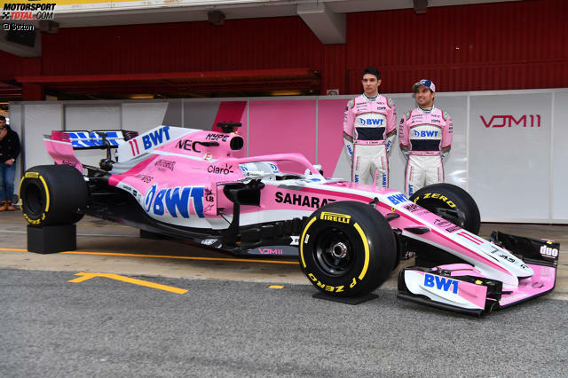 So sieht er aus, der Force India VJM11 für die Formel 1 2018. So sieht er aus, der Force India VJM11 für die Formel 1 2018.