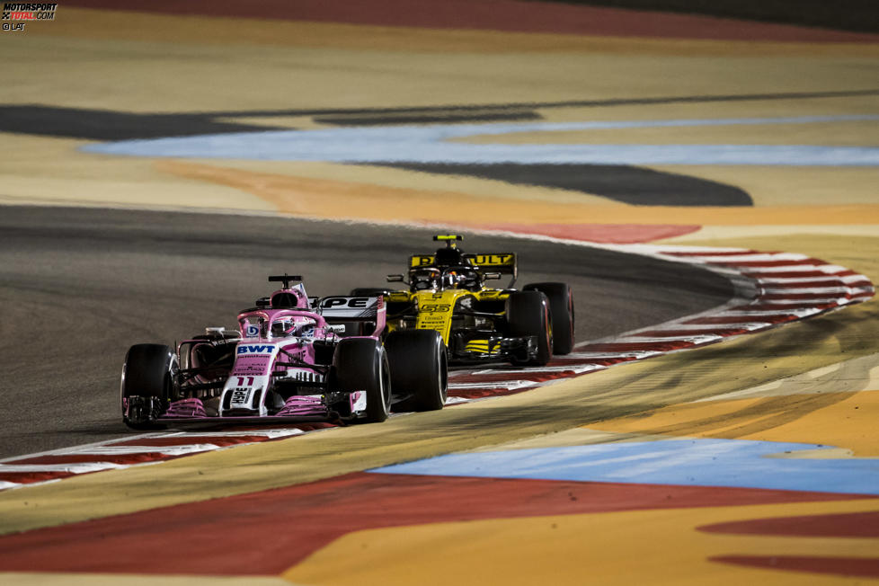 Sergio Perez (Force India) und Carlos Sainz (Renault) 
