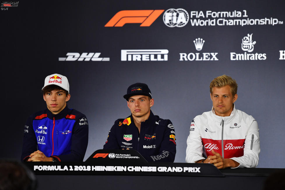 Pierre Gasly (Toro Rosso), Max Verstappen (Red Bull) und Marcus Ericsson (Sauber) 