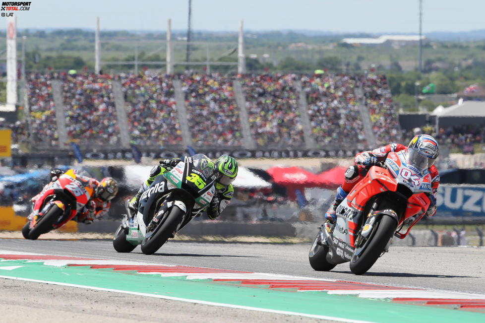 Andrea Dovizioso (Ducati), Cal Crutchlow (LCR) und Daniel Pedrosa (Honda) 