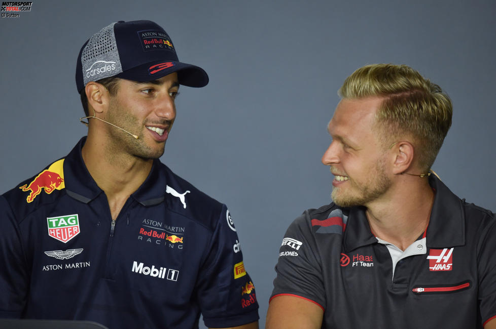 Daniel Ricciardo (Red Bull) und Kevin Magnussen (Haas) 