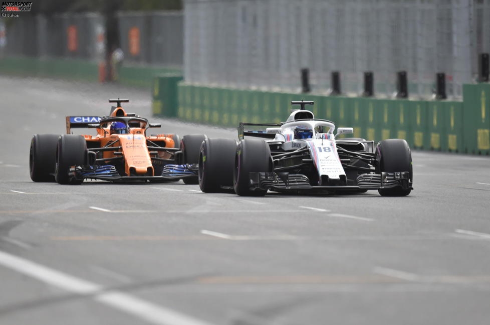 Lance Stroll (Williams) und Fernando Alonso (McLaren) 