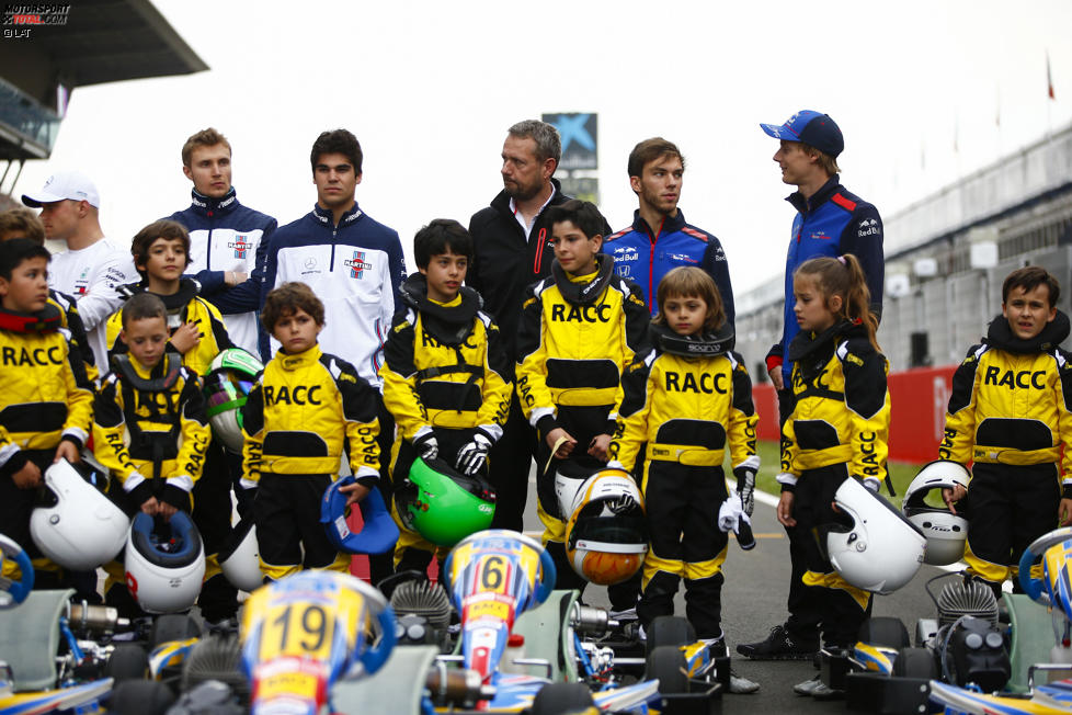Valtteri Bottas (Mercedes), Sergei Sirotkin (Williams), Lance Stroll (Williams), Pierre Gasly (Toro Rosso) und Brendon Hartley (Toro Rosso) 
