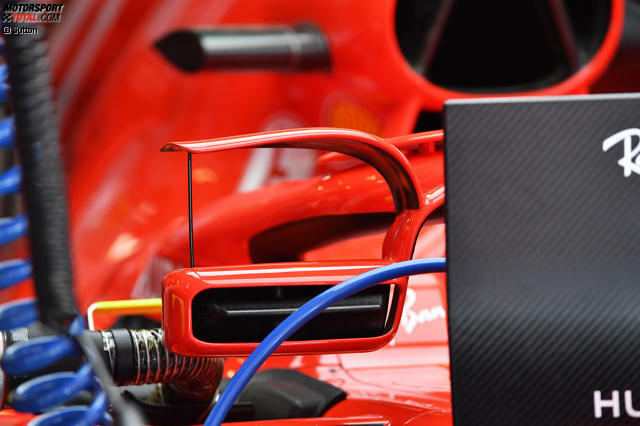 Der neue Rückspiegel am Ferrari SF71H sorgt bei manchen für Diskussionen. Jetzt durchklicken und sehen, worum&#39;s dabei eigentlich geht!