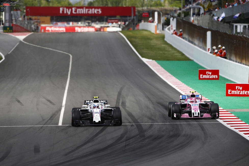 Sergei Sirotkin (Williams) und Esteban Ocon (Force India) 