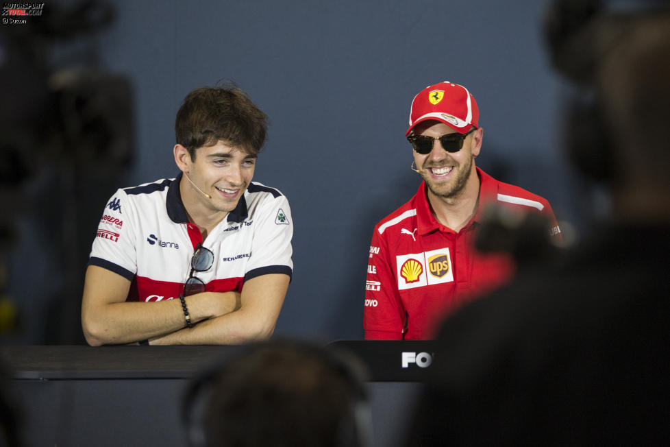 Charles Leclerc (Sauber) und Sebastian Vettel (Ferrari) 
