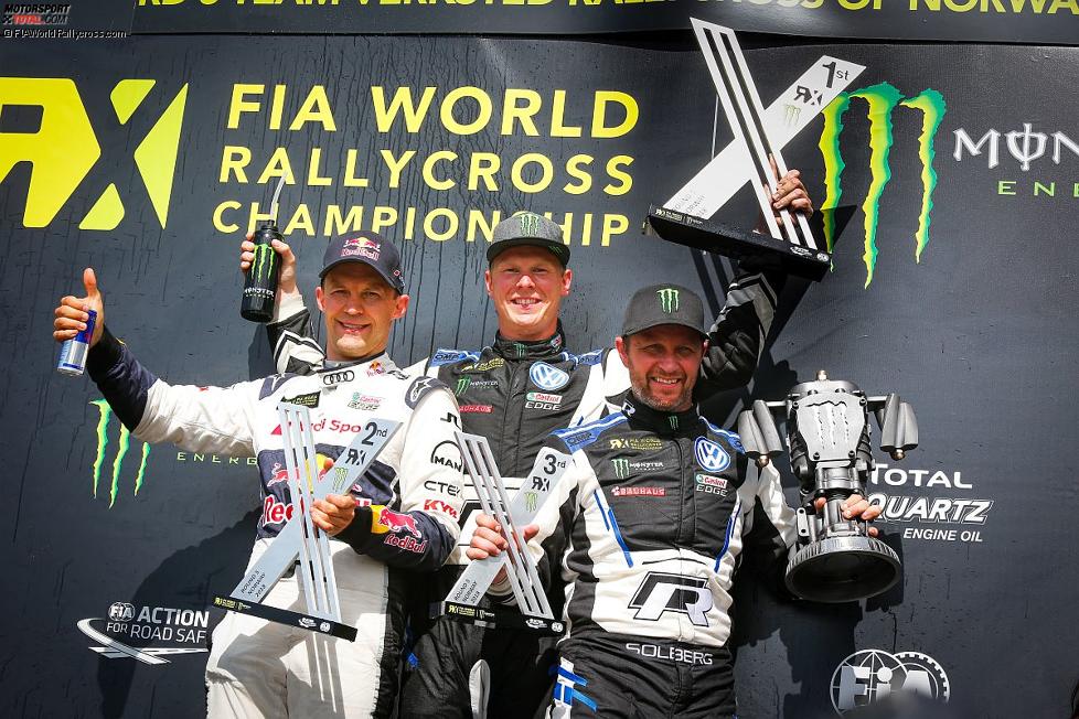 Mattias Ekström, Johan Kristoffersson und Petter Solberg 