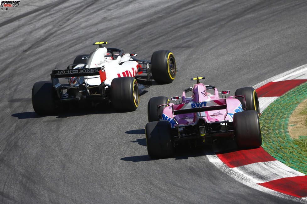Kevin Magnussen (Haas) und Esteban Ocon (Force India) 