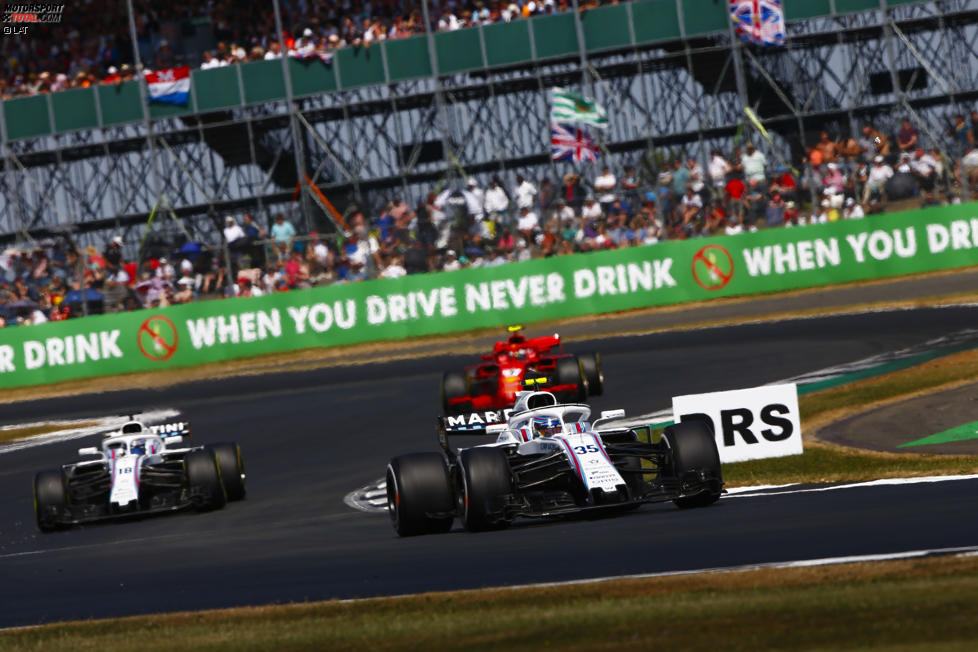 Sergei Sirotkin (Williams), Lance Stroll (Williams) und Kimi Räikkönen (Ferrari) 