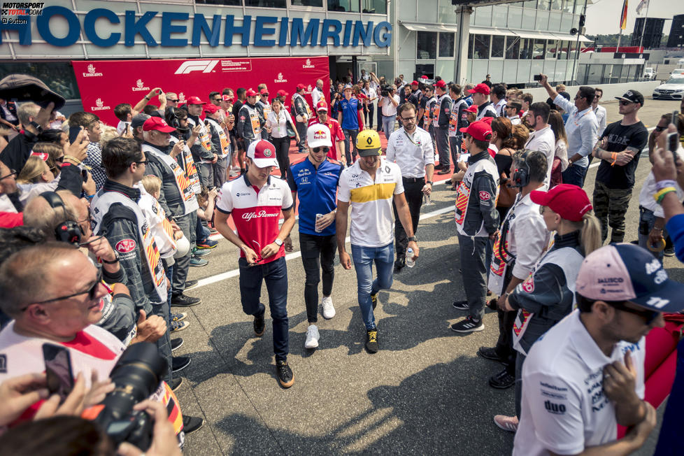 Charles Leclerc (Sauber), Pierre Gasly (Toro Rosso) und Carlos Sainz (Renault) 