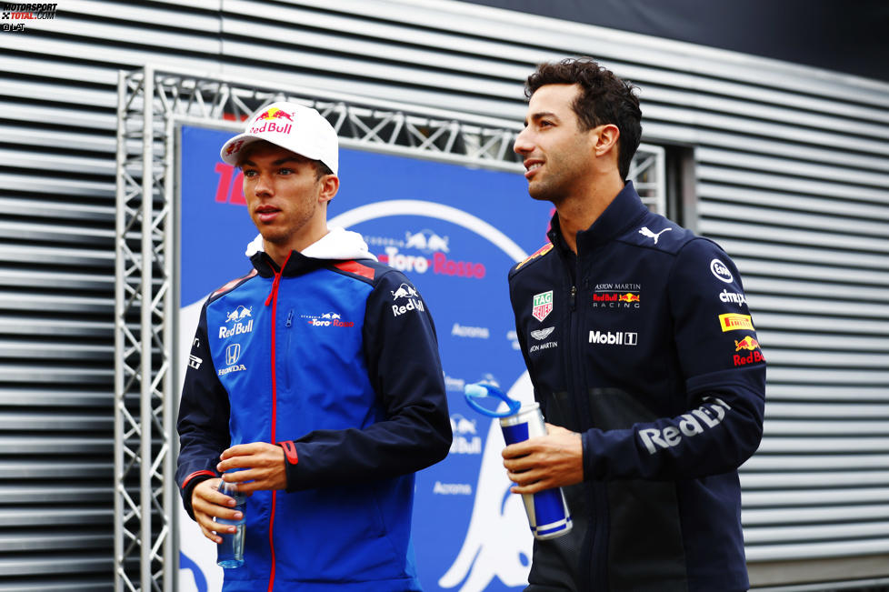 Daniel Ricciardo (Red Bull) und Pierre Gasly (Toro Rosso) 