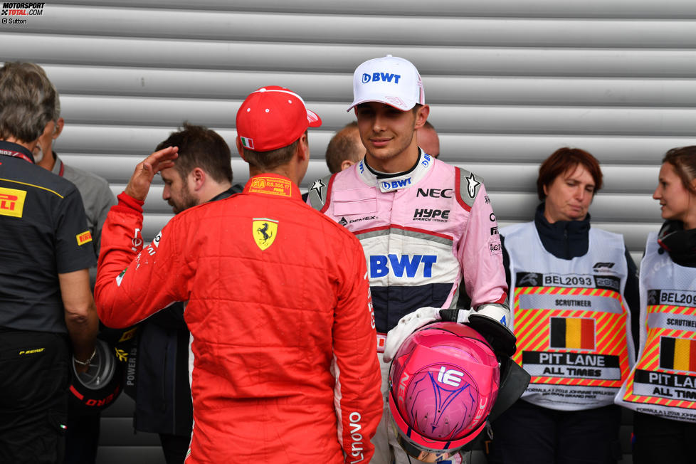Sebastian Vettel (Ferrari) und Esteban Ocon (Racing Point) 