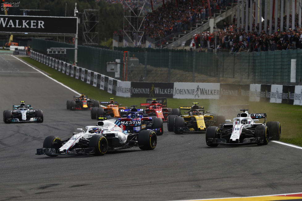 Marcus Ericsson (Sauber), Sergei Sirotkin (Williams), Lance Stroll (Williams) und Carlos Sainz (Renault) 
