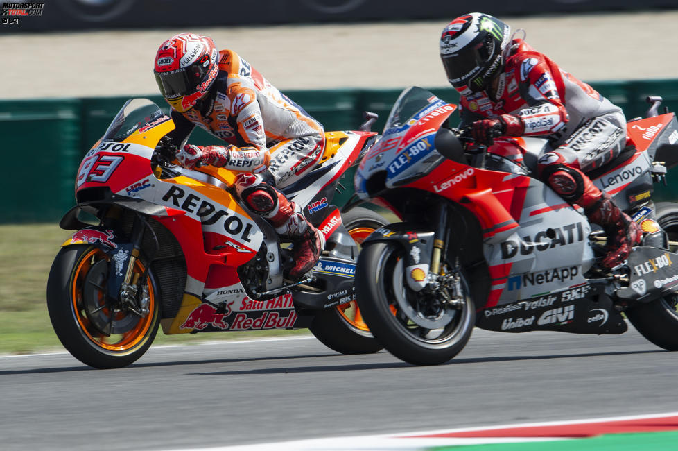 Marc Marquez (Honda) und Jorge Lorenzo (Ducati) 