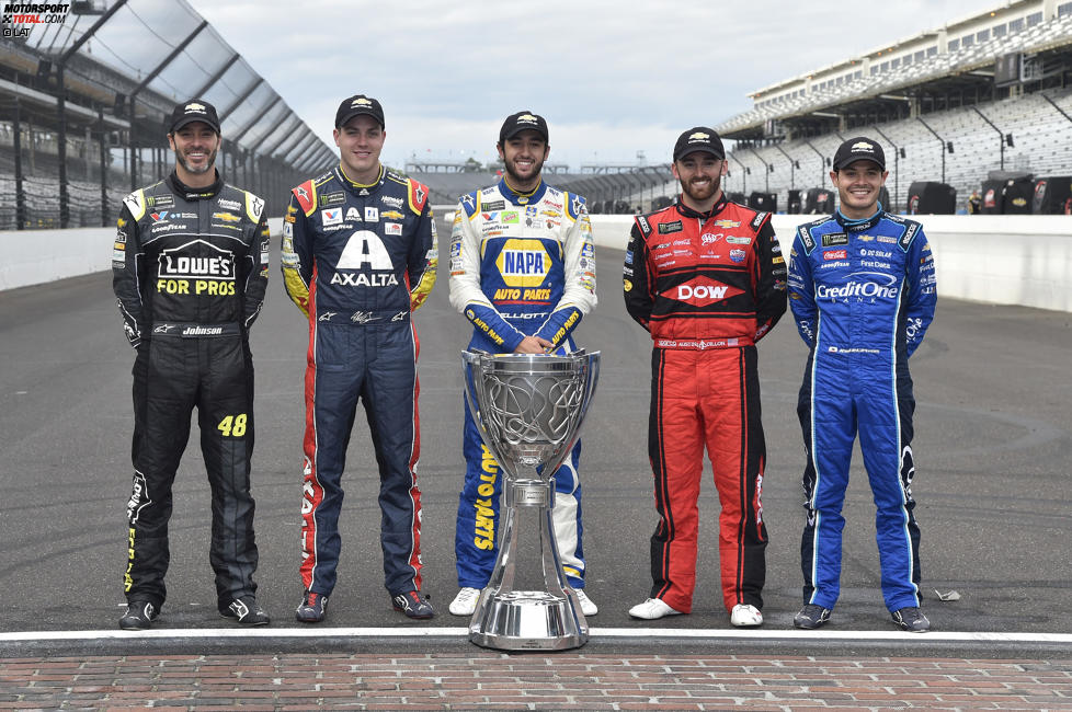 Chevrolet-Fahrer in den NASCAR Playoffs 2018: Jimmie Johnson, Alex Bowman, Chase Elliott, Austin Dillon, Kyle Larson