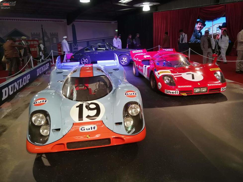 Im Mittelpunkt der Earls Court Motor Show 2018 standen die Autos von Steve McQueen. Legendär ist das Duell zwischen Delaney und Stahler respektive Porsche und Ferrari im Film Le Mans von 1971.