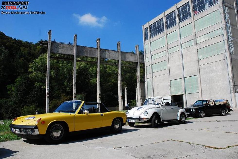 ADAC Europa Classic 2018: Porsche 914/6 (1970), VW Käfer 1303 LS Cabriolet (1979) und VW Golf I Cabriolet (1992) aus der Autostadt