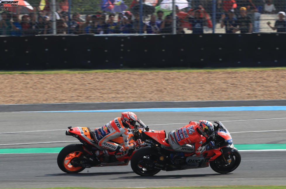 Andrea Dovizioso (Ducati) und Marc Marquez (Honda) 