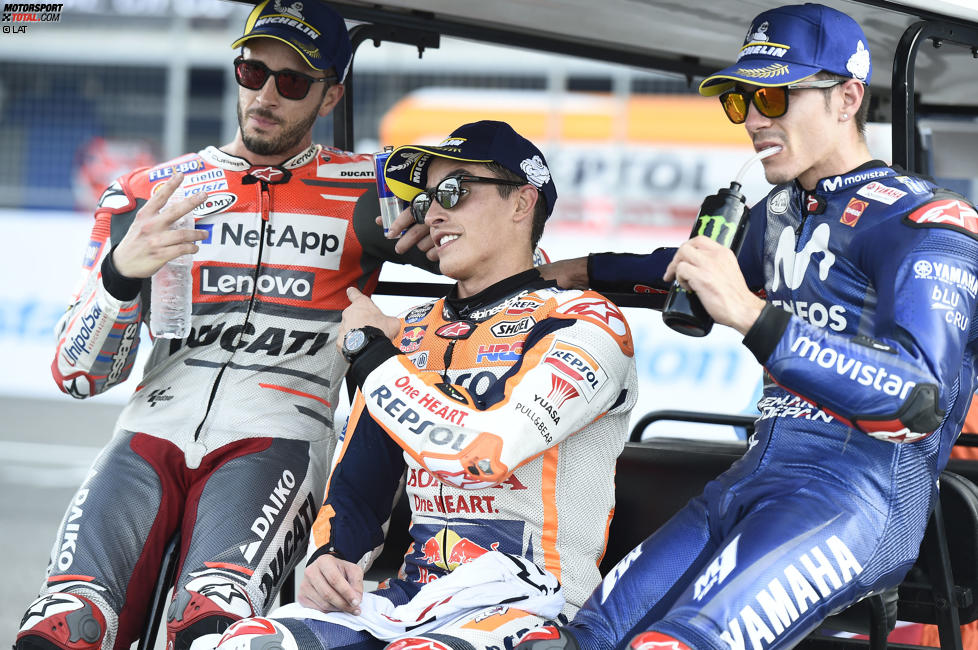 Andrea Dovizioso, Marc Marquez und Maverick Vinales 