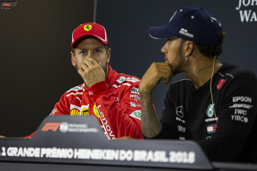 Sebastian Vettel (Ferrari) und Lewis Hamilton (Mercedes) 
