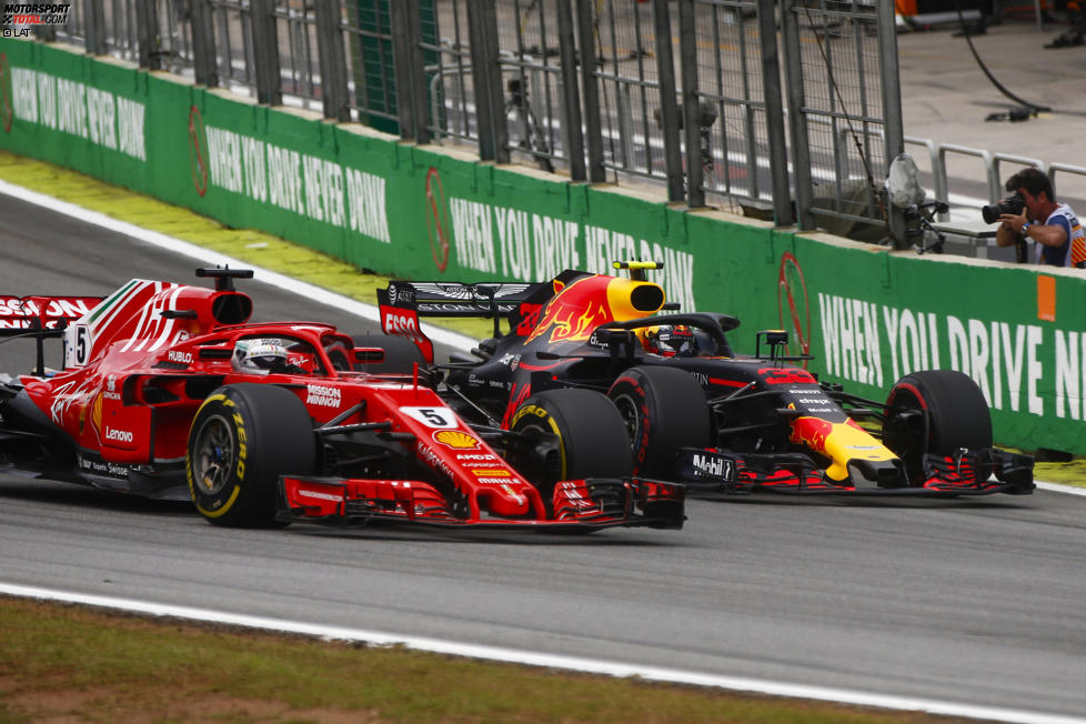 Max Verstappen (Red Bull) und Sebastian Vettel (Ferrari) 