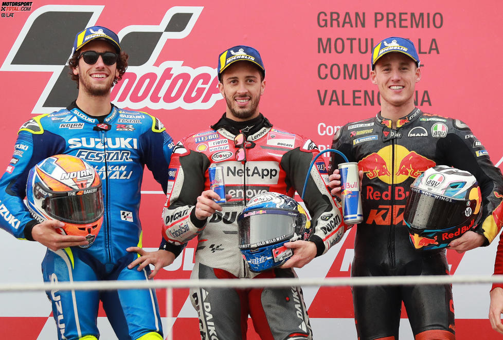 Andrea Dovizioso (Ducati), Alex Rins (Suzuki) und Pol Espargaro (KTM) 