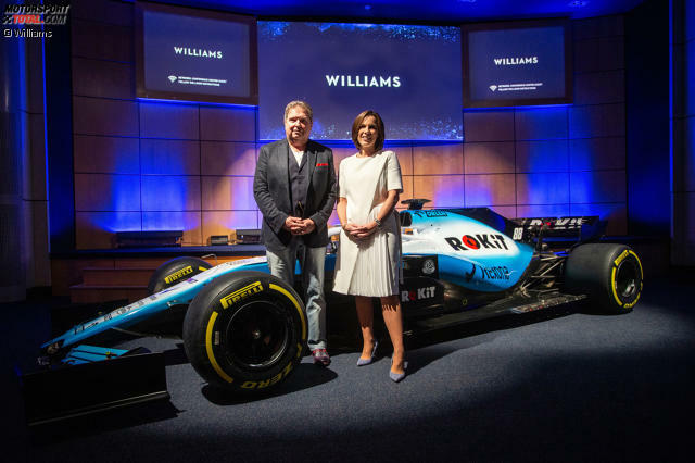 Claire Williams und ROCKit-Boss Jonathan Kendrick: Williams bleibt traditionell britisch. Jetzt durch die Fotos des neuen Williams-Designs klicken!